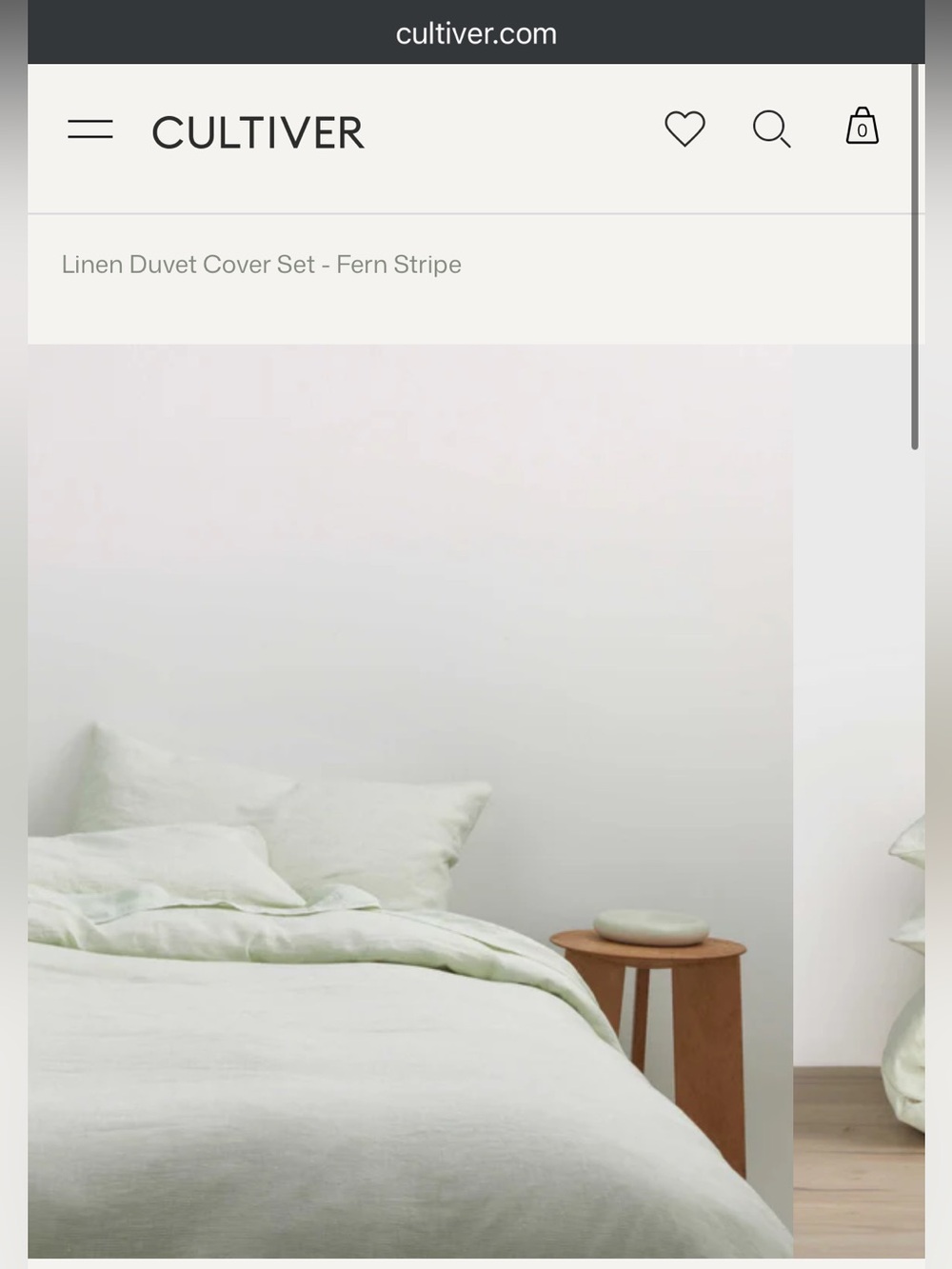 NWT UNUSED Cultiver Linen Duvet Cover - Fern Stripe